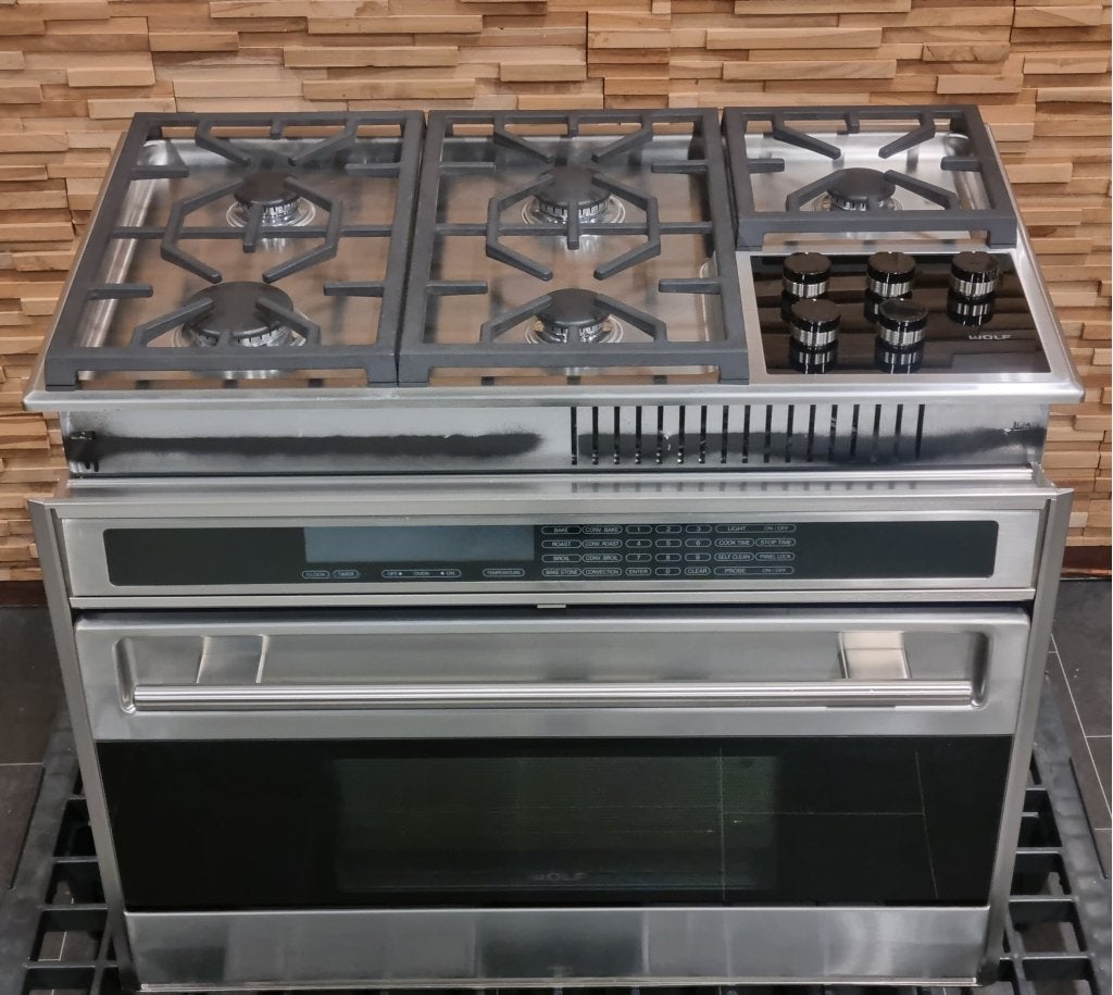 Luxe Wolf inbouw oven 90cm + wolf kookplaat, Witgoed en Apparatuur, Ovens, Zo goed als nieuw, Inbouw, Oven met grill, 60 cm of meer