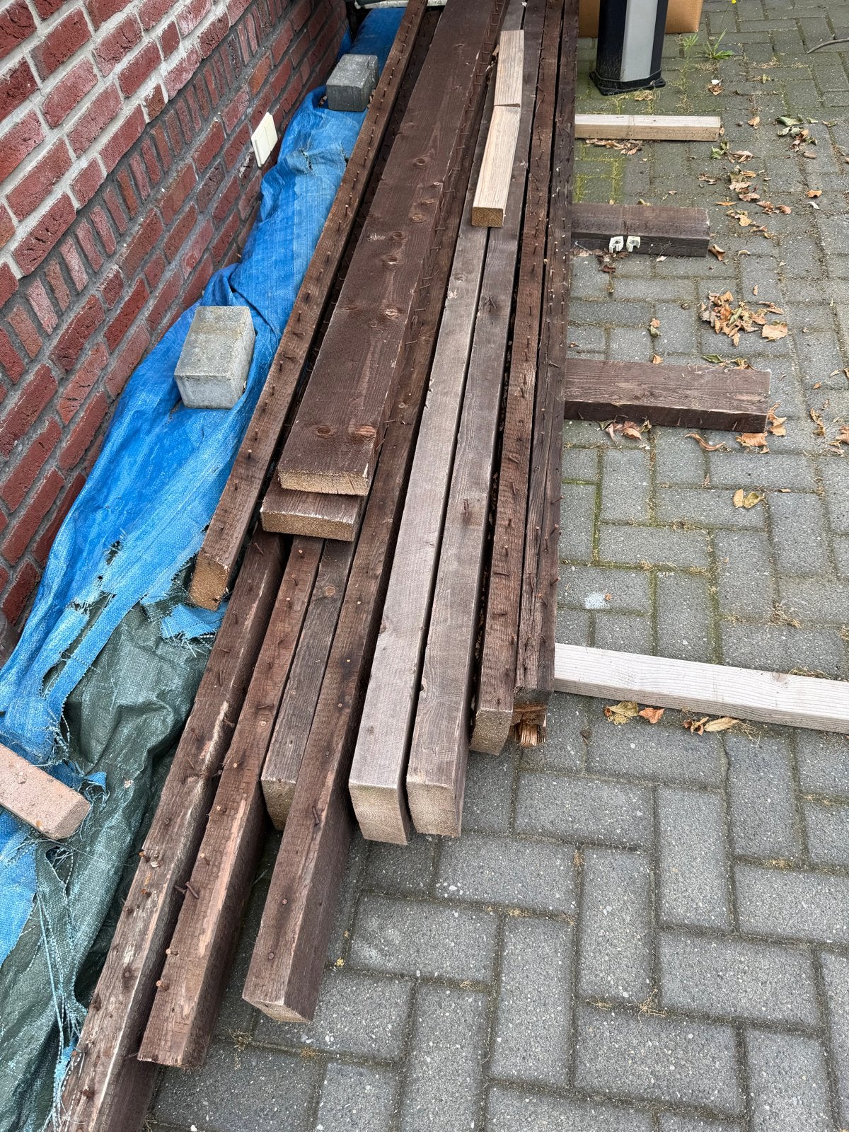 Diverse partij gebruikte houten balken, Gebruikt, Balk, Overige houtsoorten, Ophalen