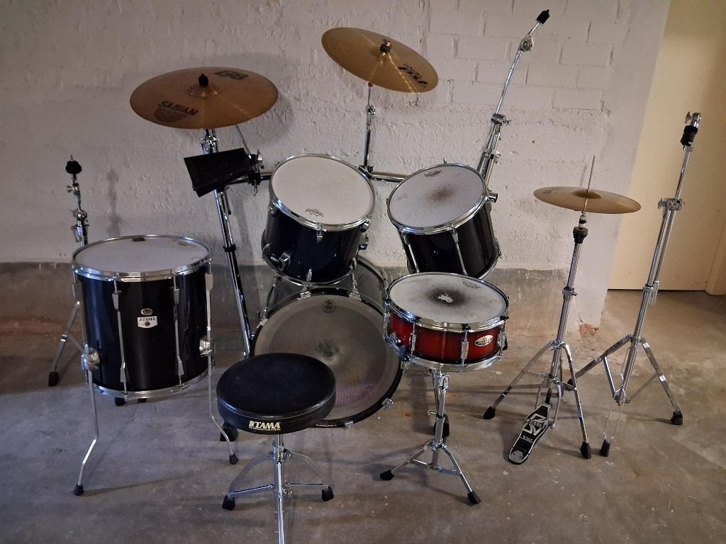 Tama drumstel met drumrack, Muziek en Instrumenten, Drumstellen en Slagwerk, Ophalen, Zo goed als nieuw, Tama