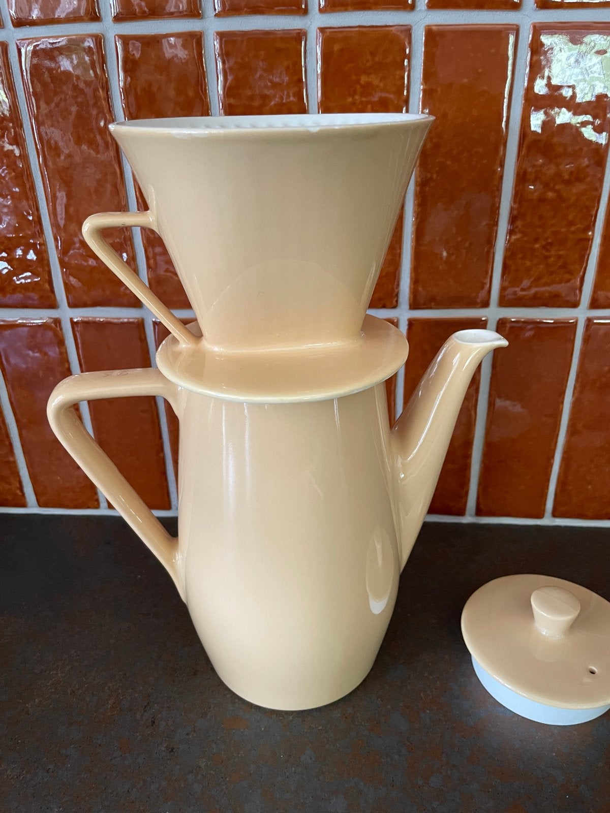 Vintage Douwe Egberts koffiepot met filter, Ophalen of Verzenden