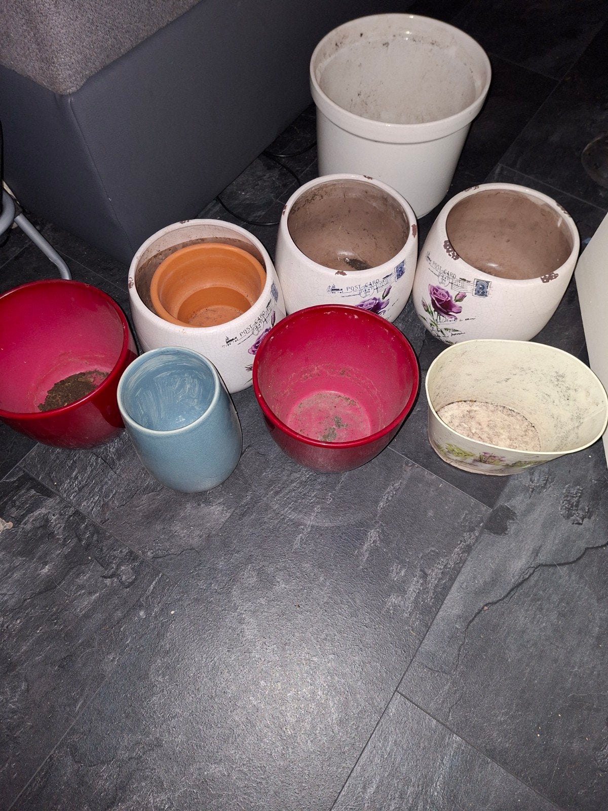 Diverse bloempotten en plantenbakken, Ophalen, Gebruikt, Balkon