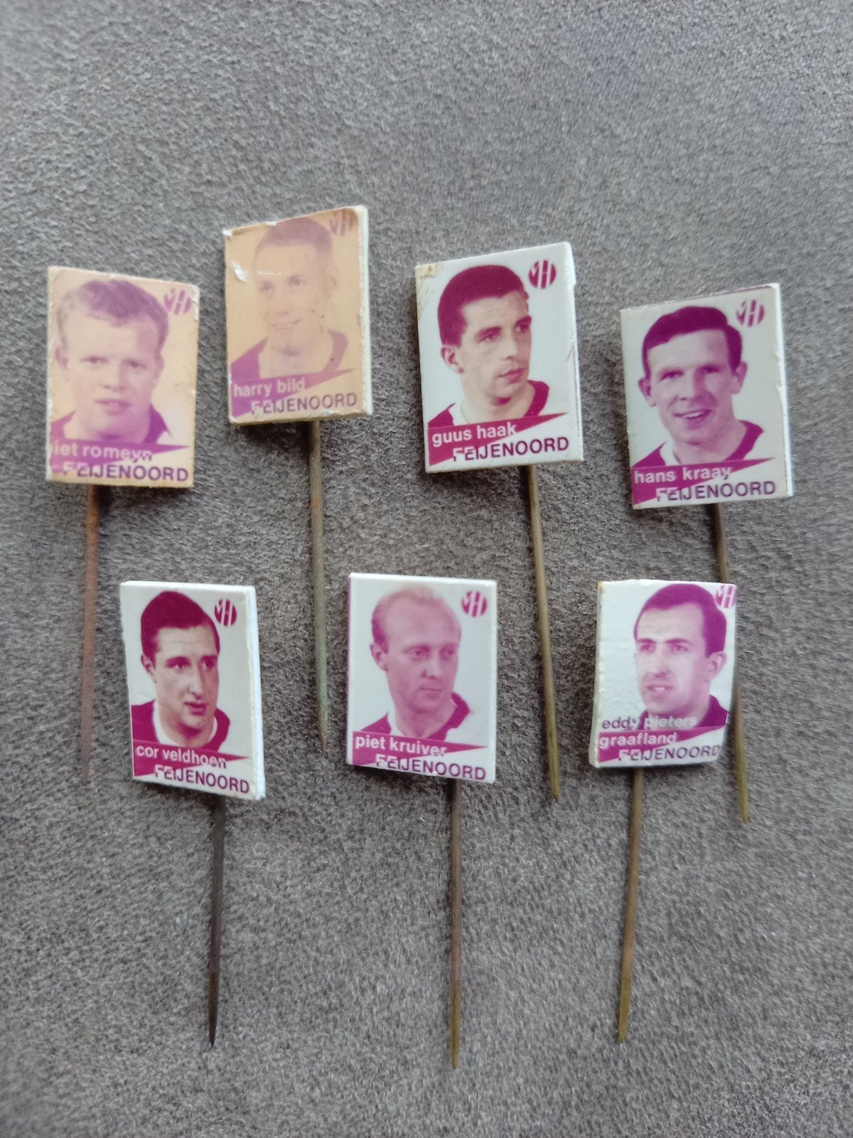 Speldjes oud voetbal spelers Feijenoord, Ophalen of Verzenden, Gebruikt