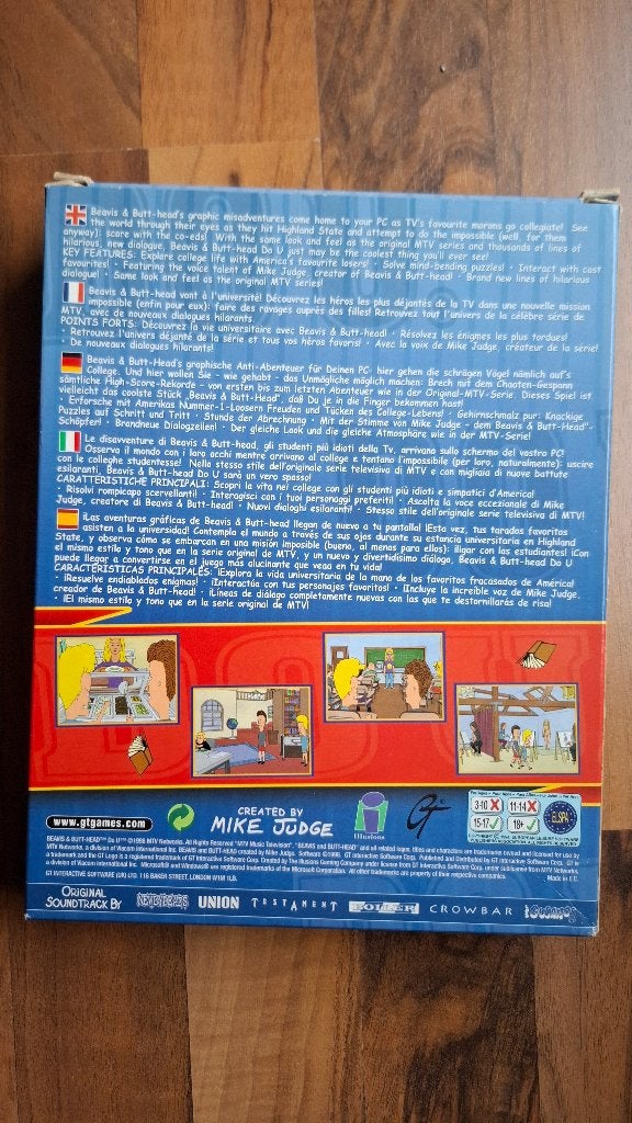 Beavis and Butthead Do U PC CD-Rom Big Box, Puzzel en Educatief, Gebruikt, 1 speler, Ophalen of Verzenden