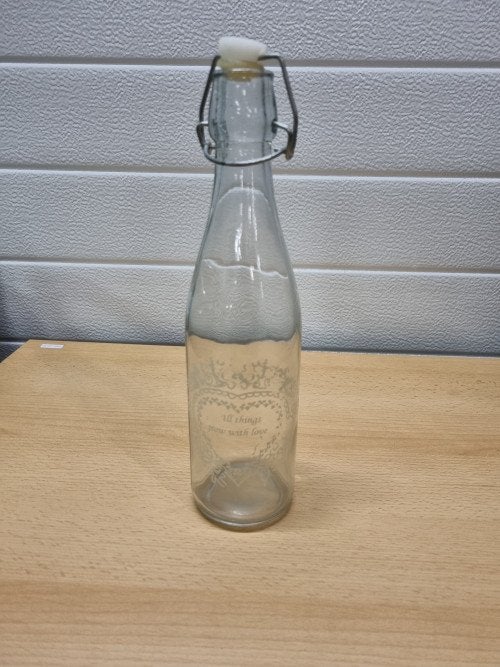 Beugel fles met tekst, Ophalen of Verzenden, 'T Olde Gre-j, Info@toldegrej.nl, Endepoelstraat 20f Didam