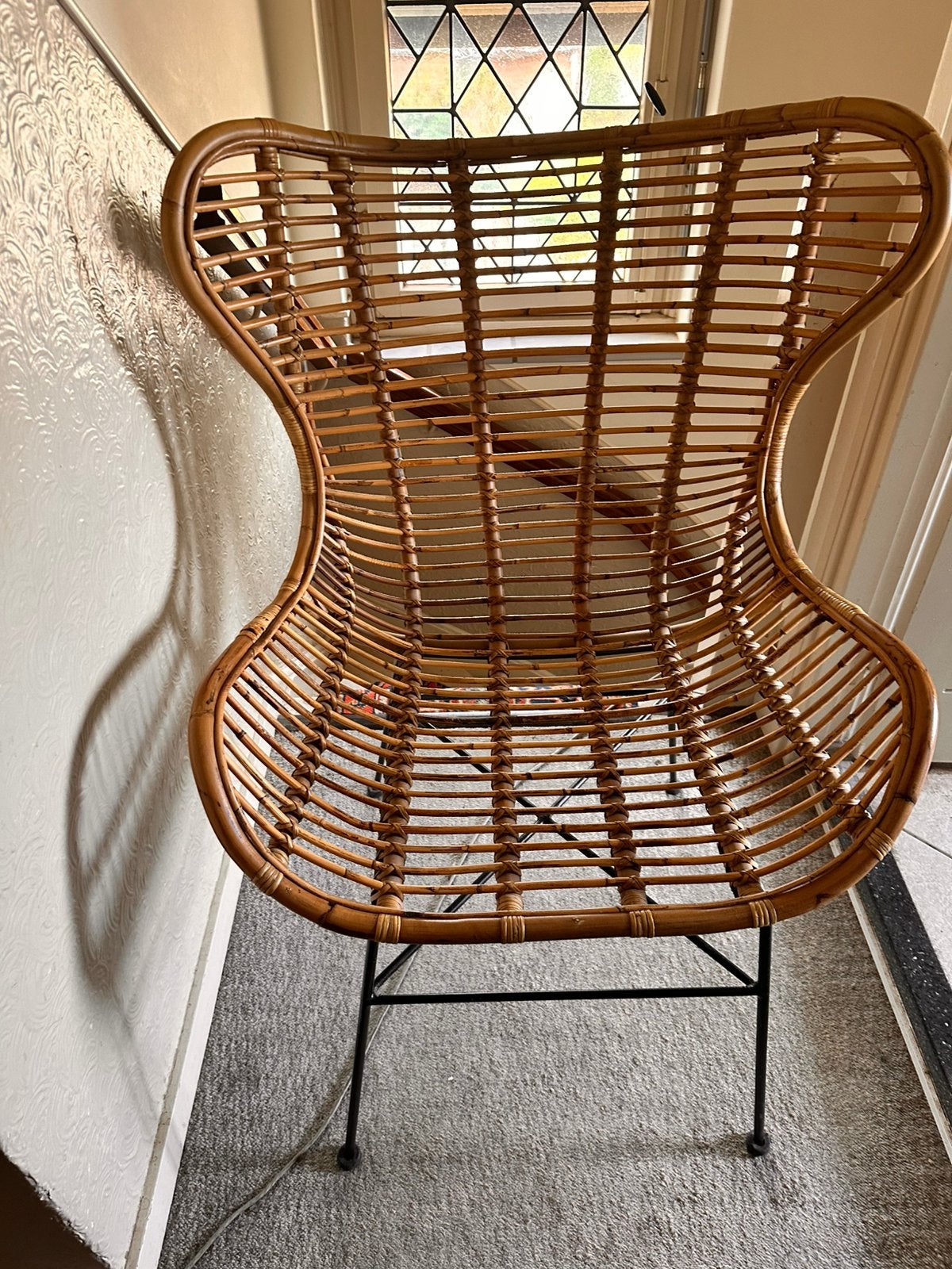 Rotan fauteuil, Ophalen, Zo goed als nieuw, 50 tot 75 cm, Riet of Rotan
