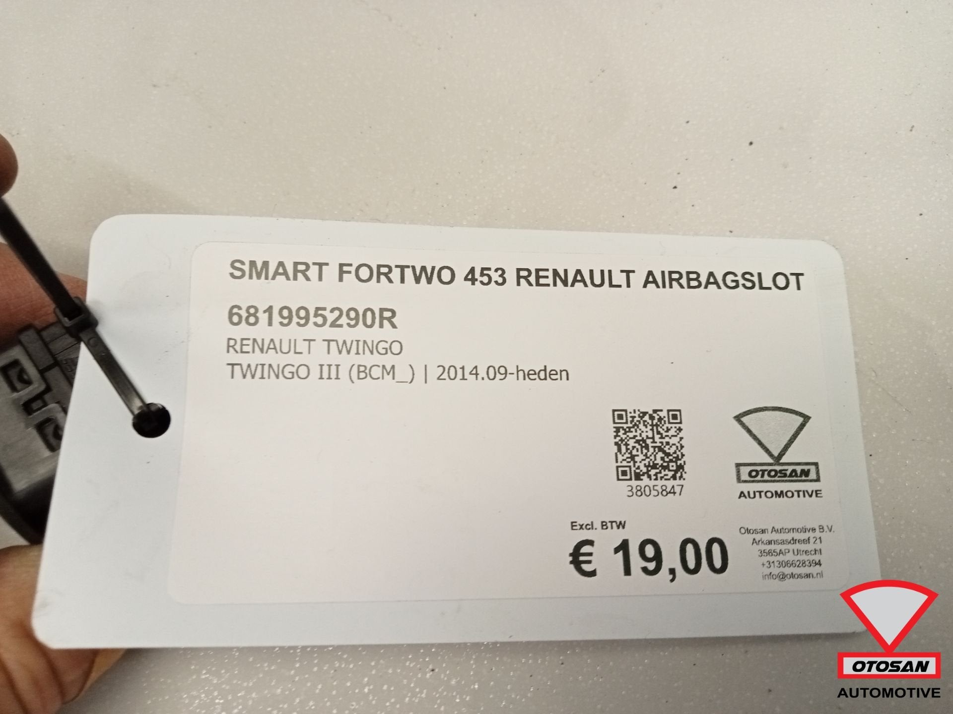 Smart Fortwo 453 Renault 2014+ Airbagslot 681995290R, Renault Group, Gebruikt, Contact.group@renault.com, Renault