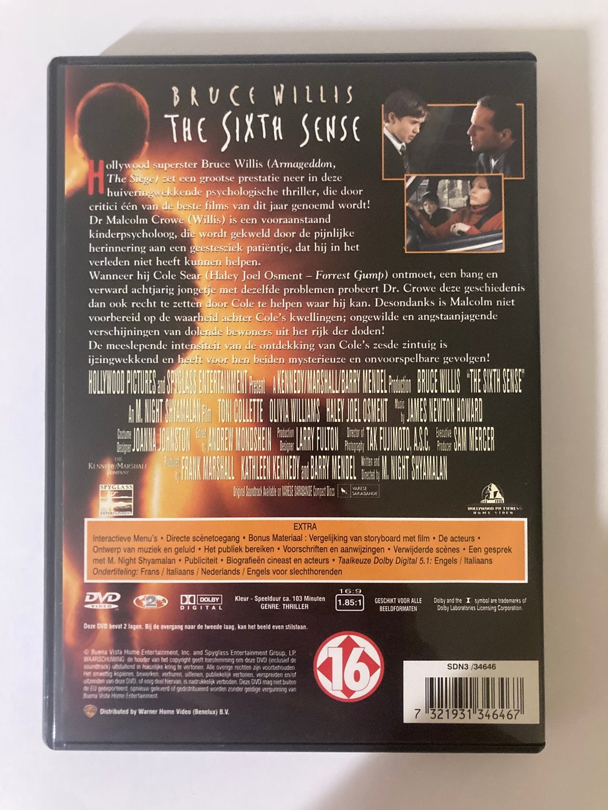 The Sixth Sense, 1999 / DVD / Versie 1 / M. Night Shyamalan, Engels, Vanaf 16 jaar, Nederlands, Ophalen of Verzenden