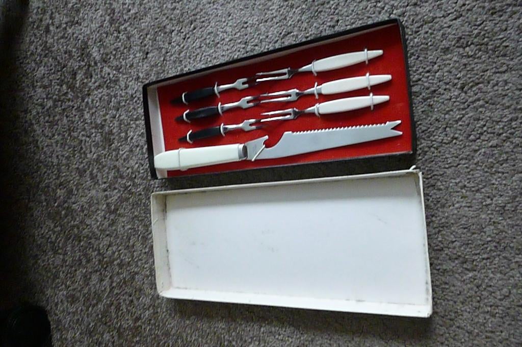 vintage fruitvorkje en mesjes uit de jaren '60, Ophalen of Verzenden, Huis en Inrichting