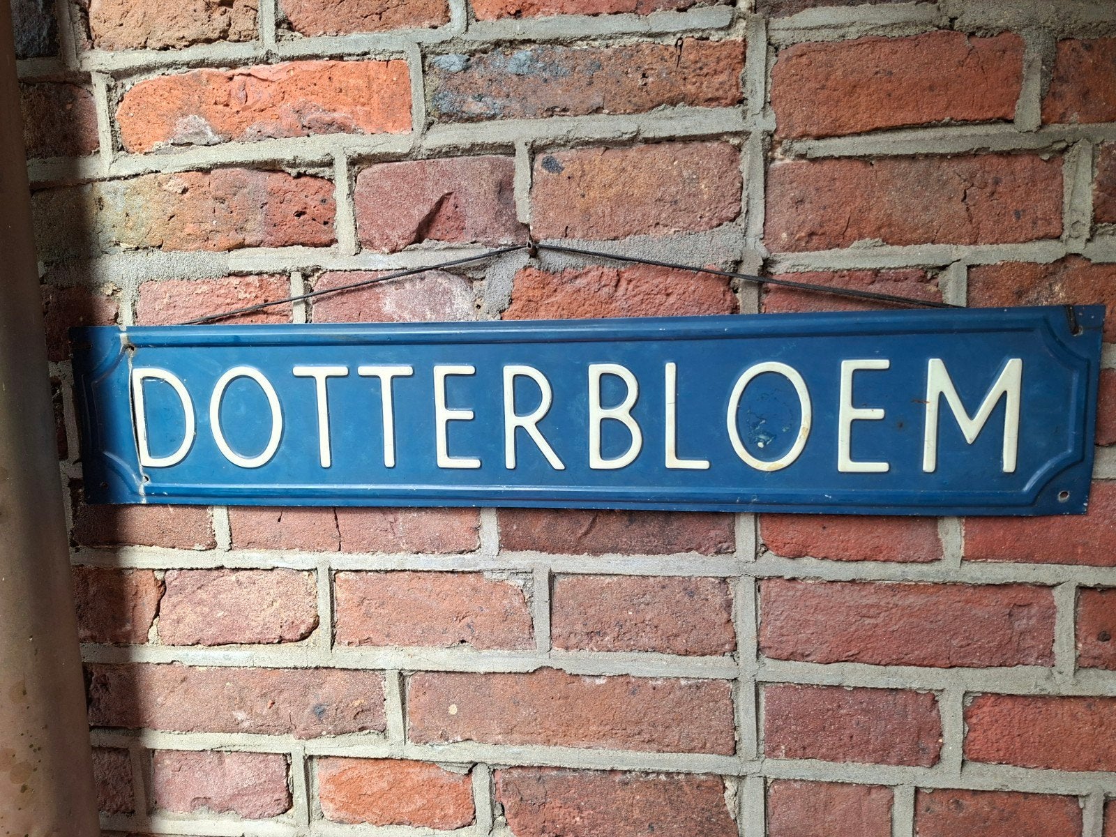 Vintage Straatnaambord "DOTTERBLOEM" - Origineel & Oud, Ophalen of Verzenden