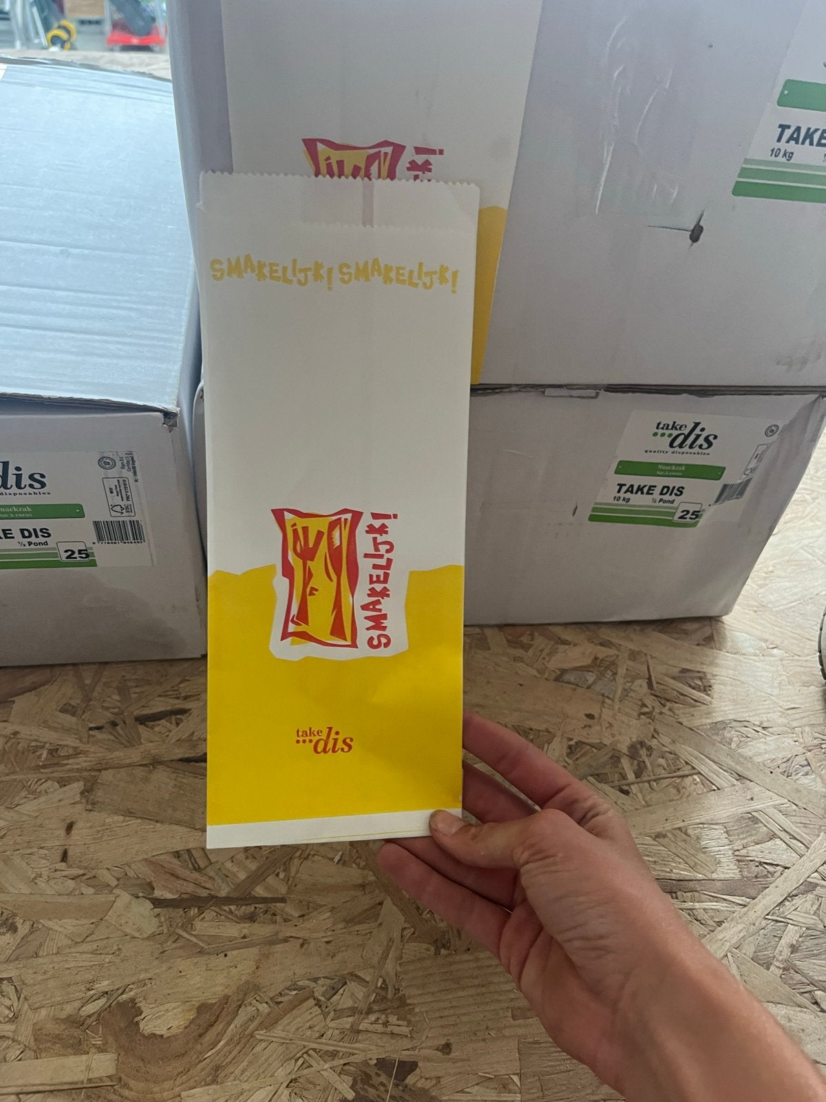 Take Dis Snackzakken - Smakelijk! (10kg, 1/2 Pond 3 dozen), Ophalen