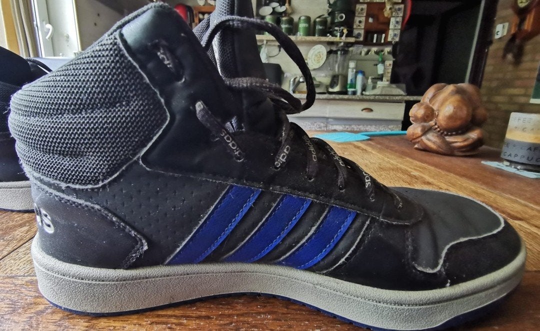 Adidas Hoops 2.0 Mid Sneakers - Zwart/Blauw, Ophalen, Zwart, Sneakers of Gympen, Adidas