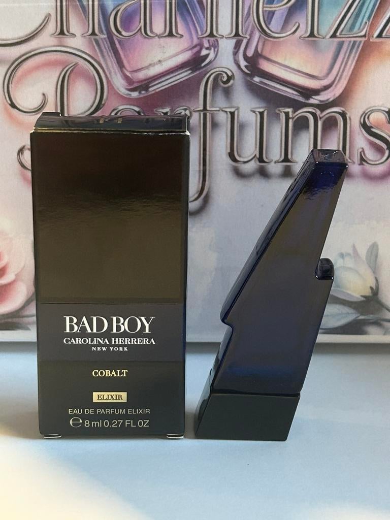 Carolina Herrera - bad boy cobalt elixir miniature 8ml edp, Ophalen of Verzenden, Nieuw, Miniatuur, Gevuld