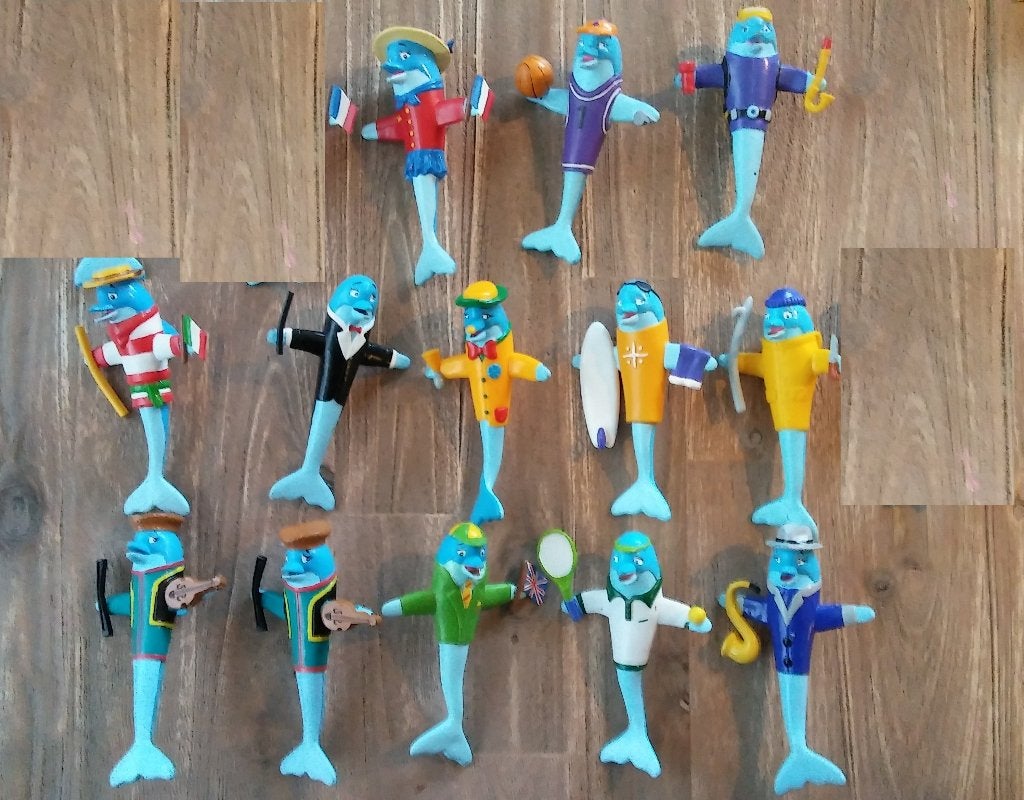 Dolfi Novotel dolfijn vintage pvc figuren strip park, Verzamelen, Ophalen of Verzenden, Gebruikt