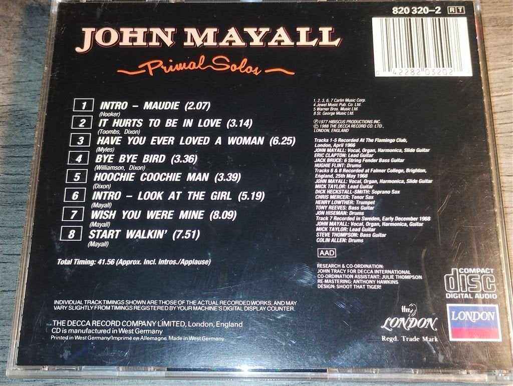 John Mayall ‎- Primal Solos, Ophalen of Verzenden, Zo goed als nieuw, Jazz