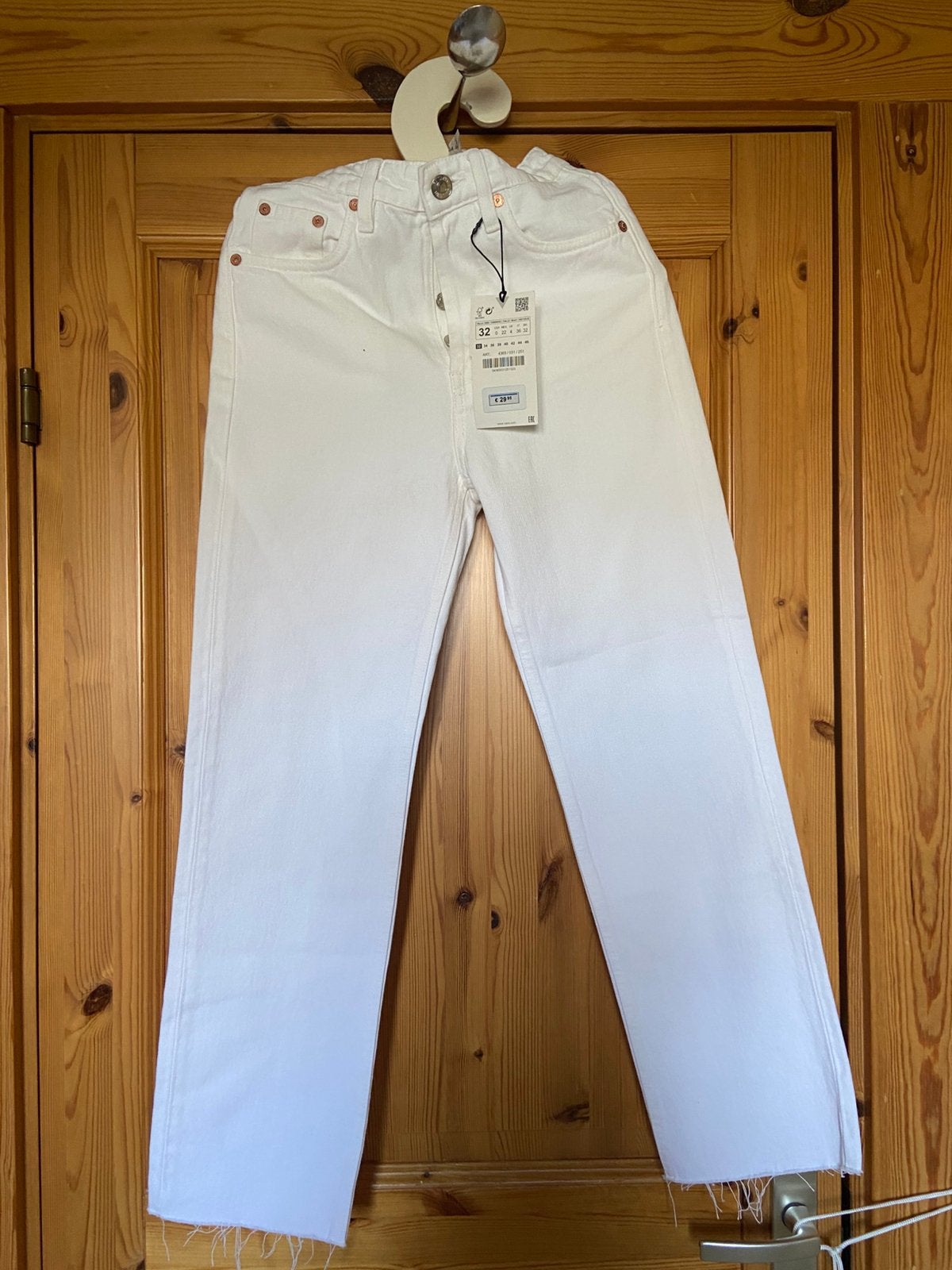 Broek lang wit zara nieuw 36, Wit, Ophalen of Verzenden, Zo goed als nieuw, Maat 36 (S)