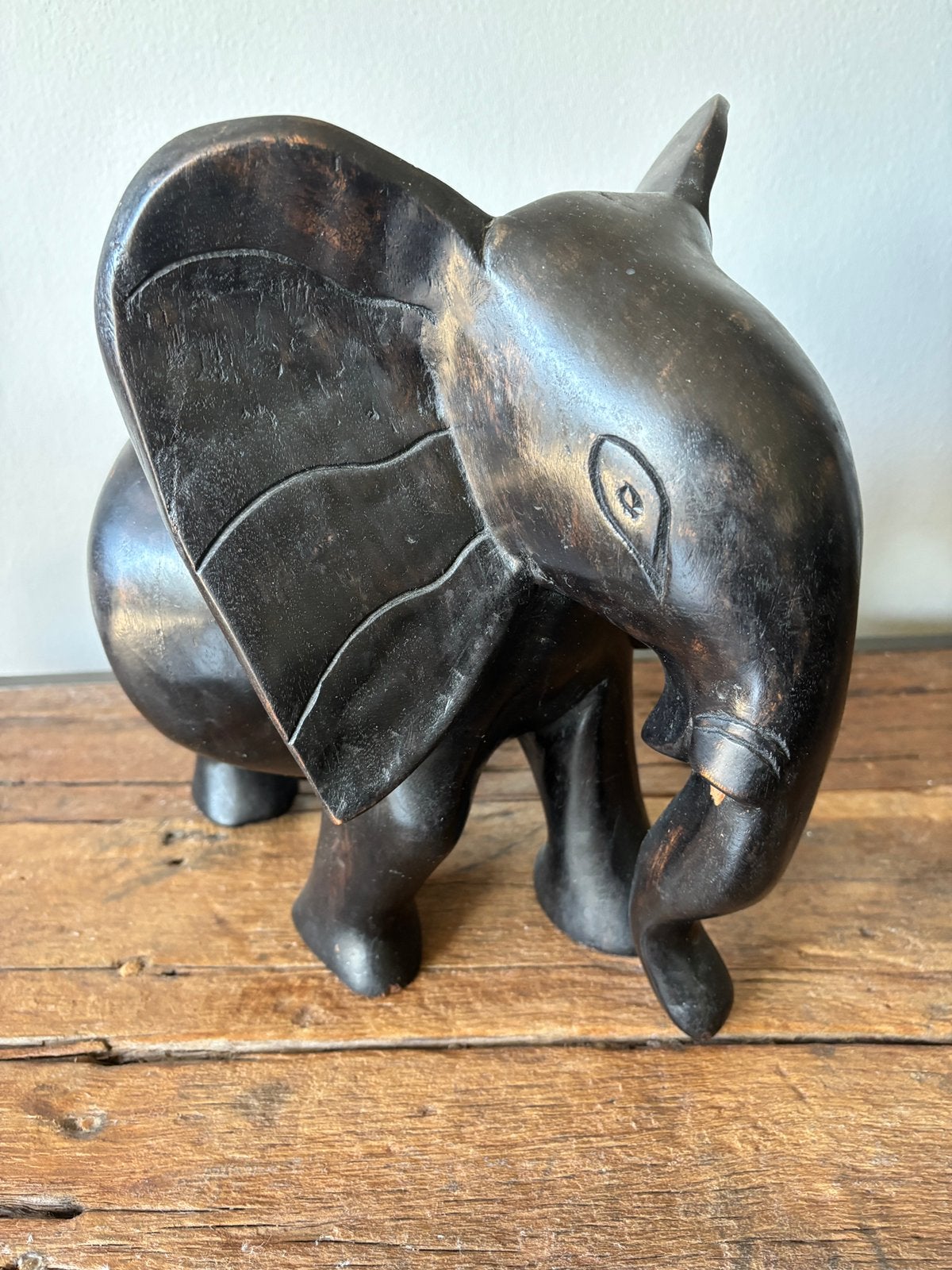 Houten olifant, Antiek en Kunst, Ophalen of Verzenden, Hout, Houtsnijwerk, 20 - 50 cm
