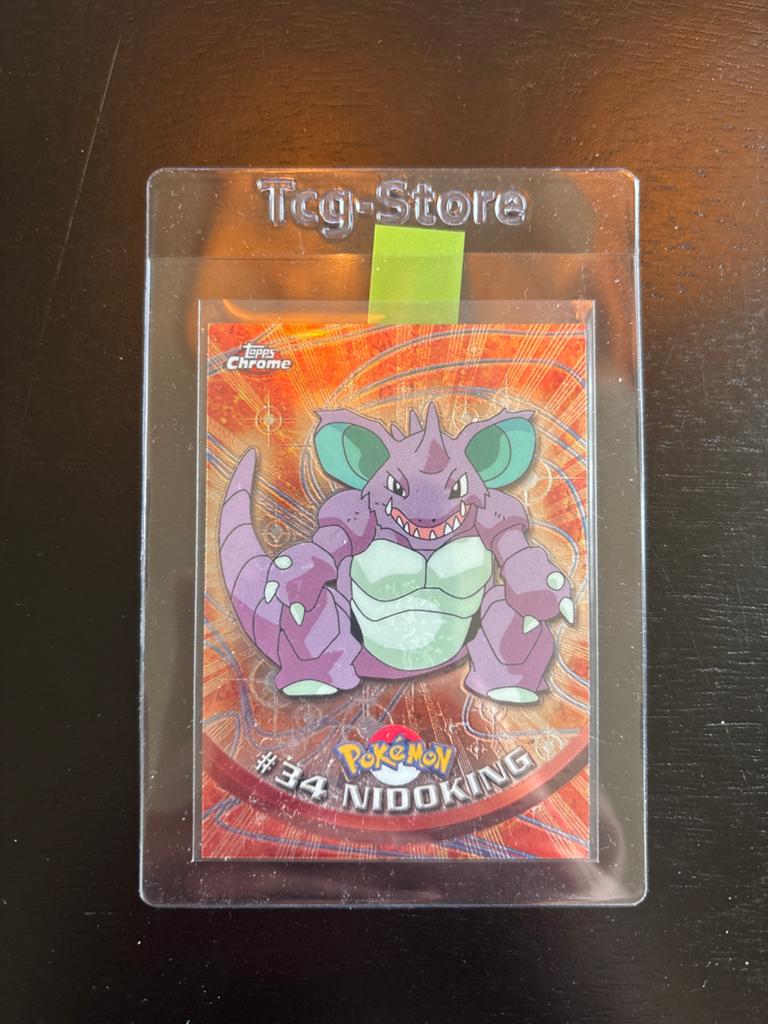 Pokémon Topps Chrome Nidoking #34 Kaart, Ophalen, Zo goed als nieuw, Losse kaart, Foil