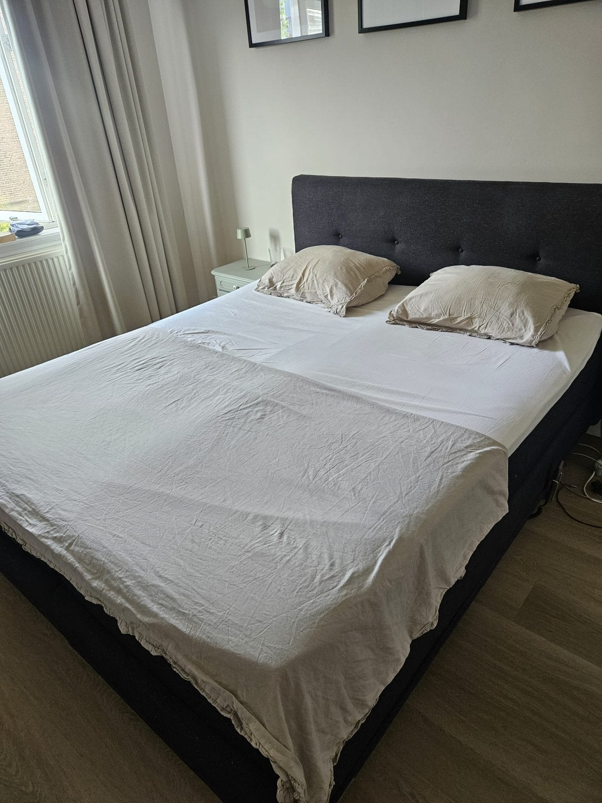 Kingsize boxspring Avek elektrisch verstelbaar – 180cm breed, Ophalen, Gebruikt, Tweepersoons, 180 cm