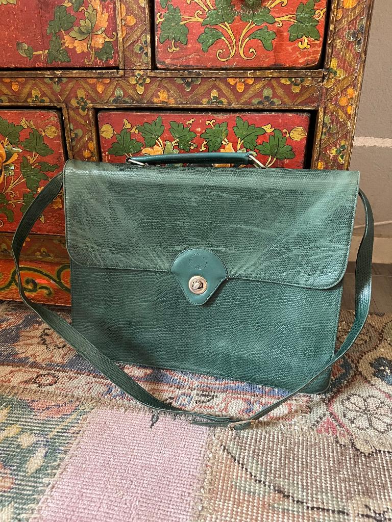 Vintage leren Sylvain Lefebvre damestas aktetas laptoptas, Ophalen of Verzenden, Zo goed als nieuw, Bruin, Schoudertasje
