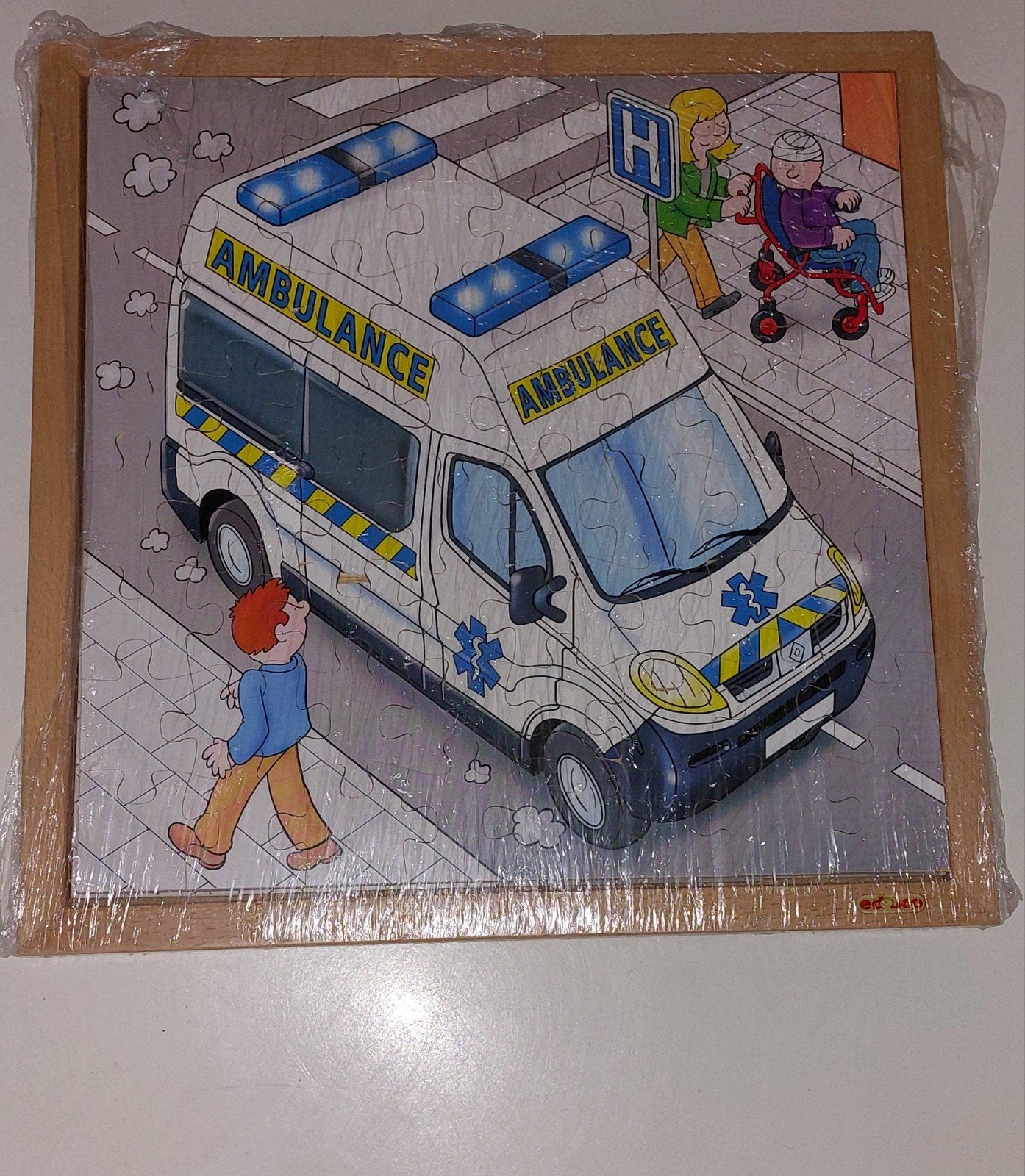 educo puzzel ambulance 2 laags, Ophalen of Verzenden, Gebruikt