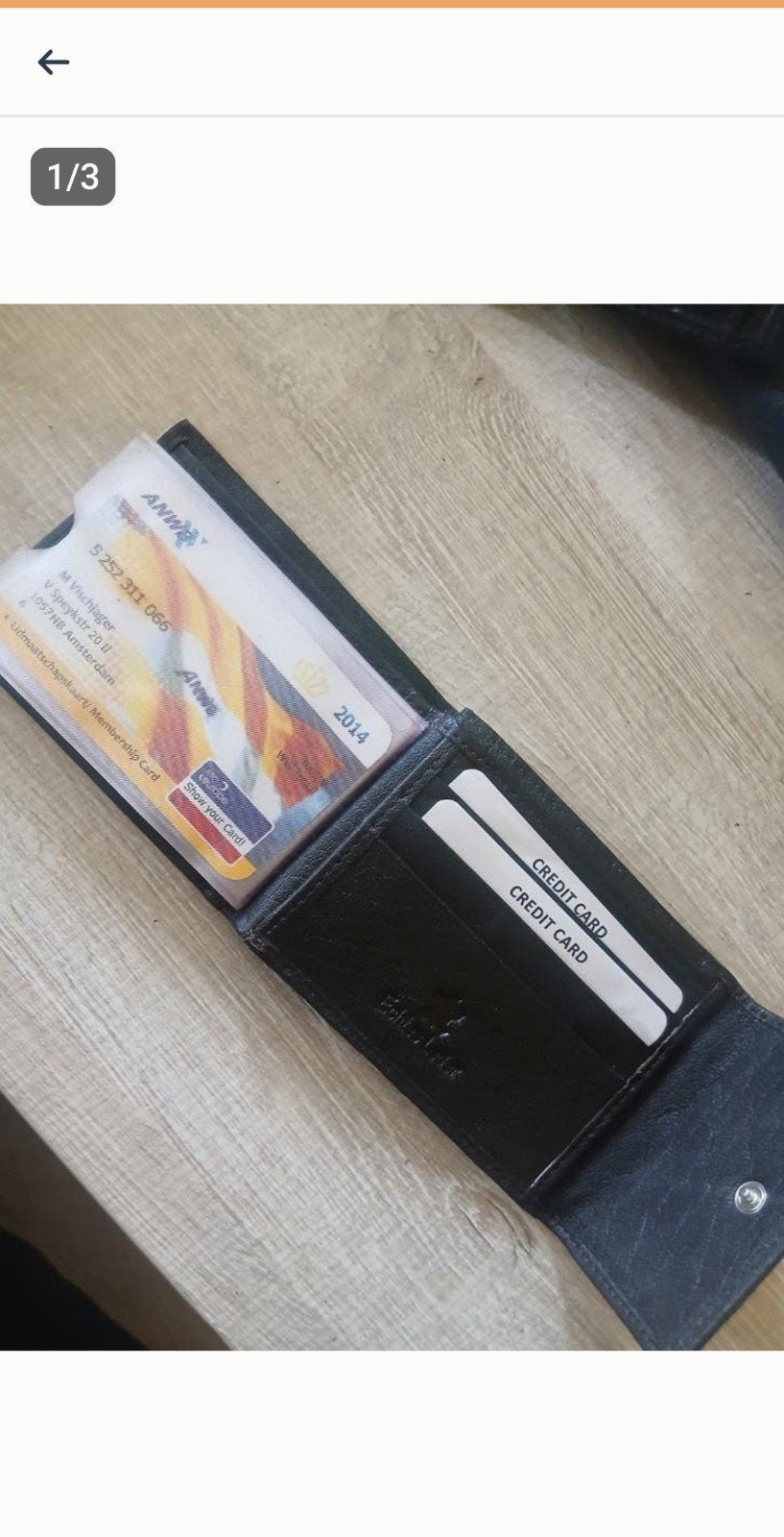 Leren pasjeshouder met vak voor papiergeld - Nieuw, Ophalen of Verzenden