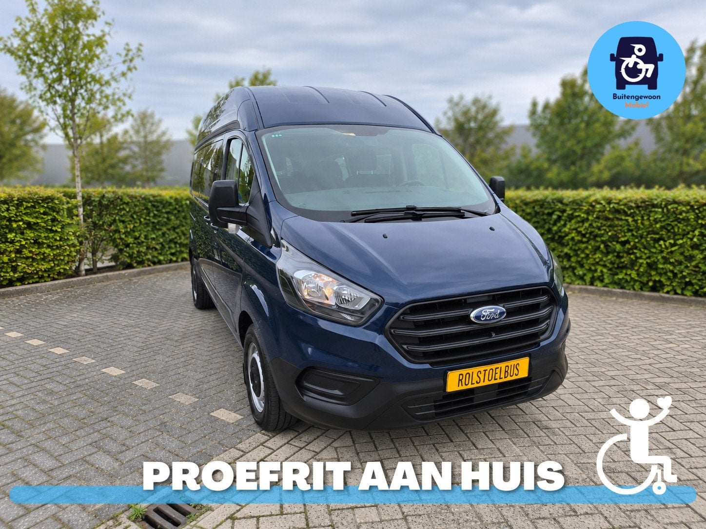 Ford Transit Custom 320 2.0 TDCI L2H2 | Rolstoelbus | Airco, Auto's, Voorwielaandrijving, Dealer onderhouden, Stof, Gebruikt