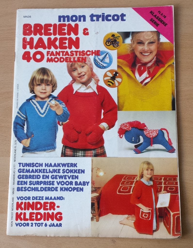 Mon Tricot Kinderkleding - breien en haken - nr.5 - 1977, Gebruikt, Breien of Haken, Ophalen of Verzenden, Mon Tricot