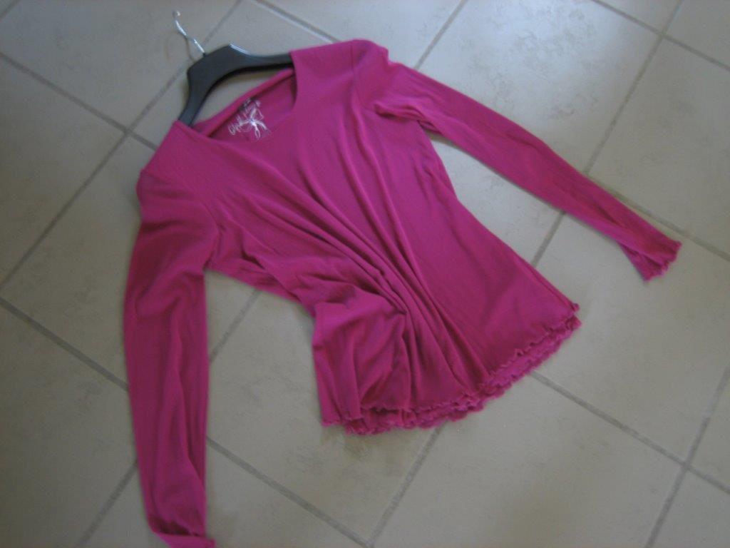 Fuchsiakleurig dubbellaags truitje GERRY WEBER 42 snazzeys, Kleding | Dames, Verzenden, Maat 42/44 (L), Nieuw, Lange mouw