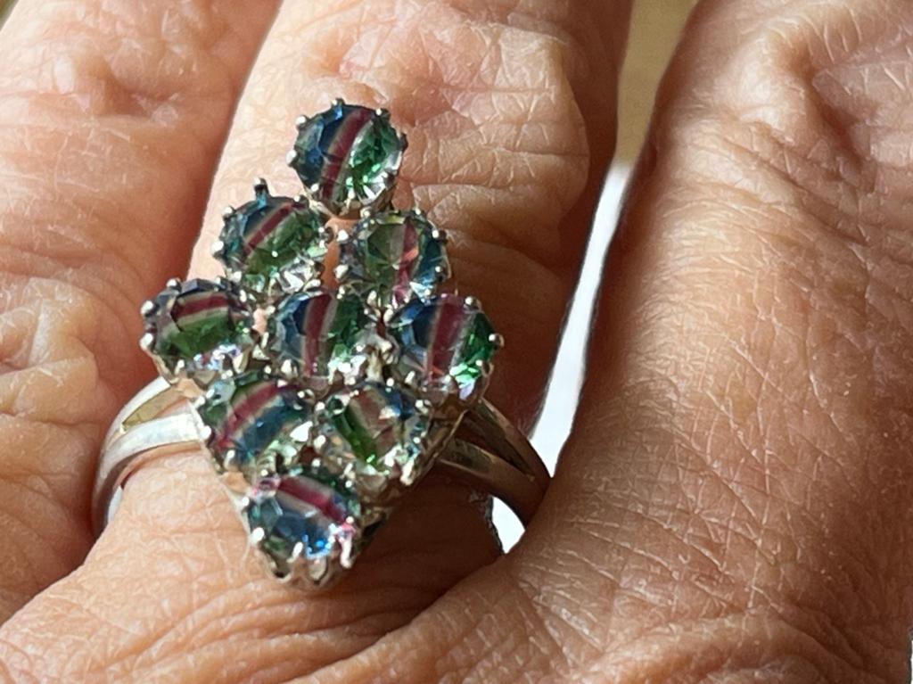 Zilveren ring met Mystic Topaas, 18 tot 19, Overige kleuren, Verzenden, Zo goed als nieuw