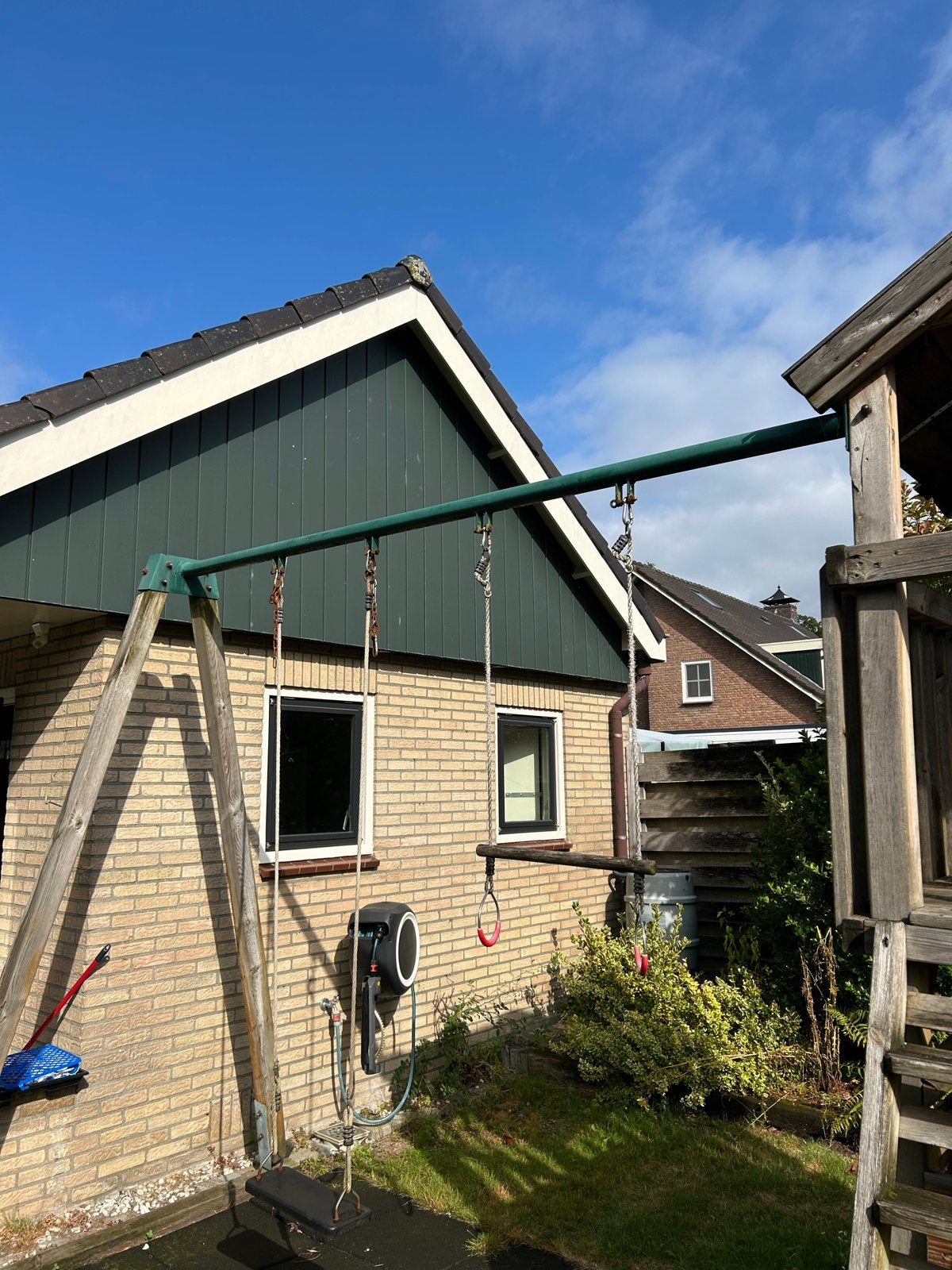 Glijbaan en schommelstang voor speeltoestel, Ophalen, Gebruikt, Glijbaan, Aanbouwonderdeel