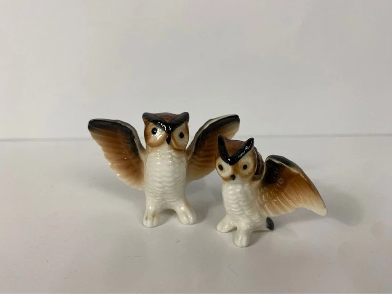 Vintage uilen – keramische beeldjes, Verzamelen, Beelden en Beeldjes, Ophalen of Verzenden, Gebruikt, Dier