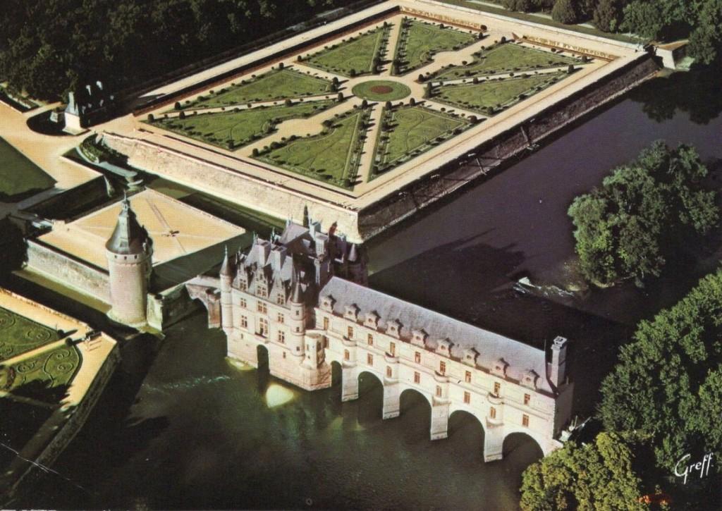 2 Ansichtkaarten Kasteel Chenonceau Loire Frankrijk 1989., Ophalen of Verzenden, 1980 tot heden, Ongelopen, Frankrijk