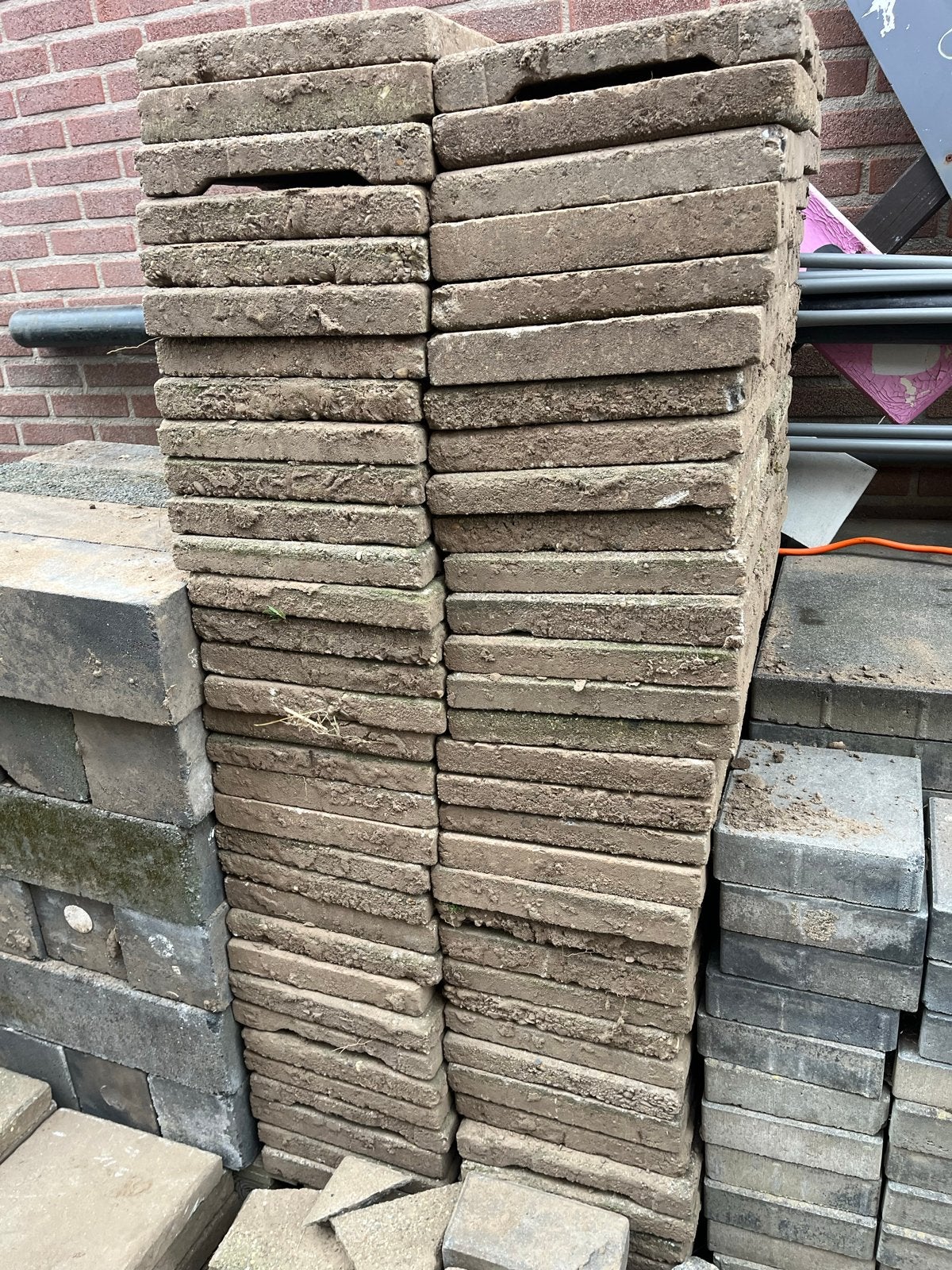Gratis stoeptegels af te halen, Ophalen, Gebruikt, 10 m² of meer, Vloertegels