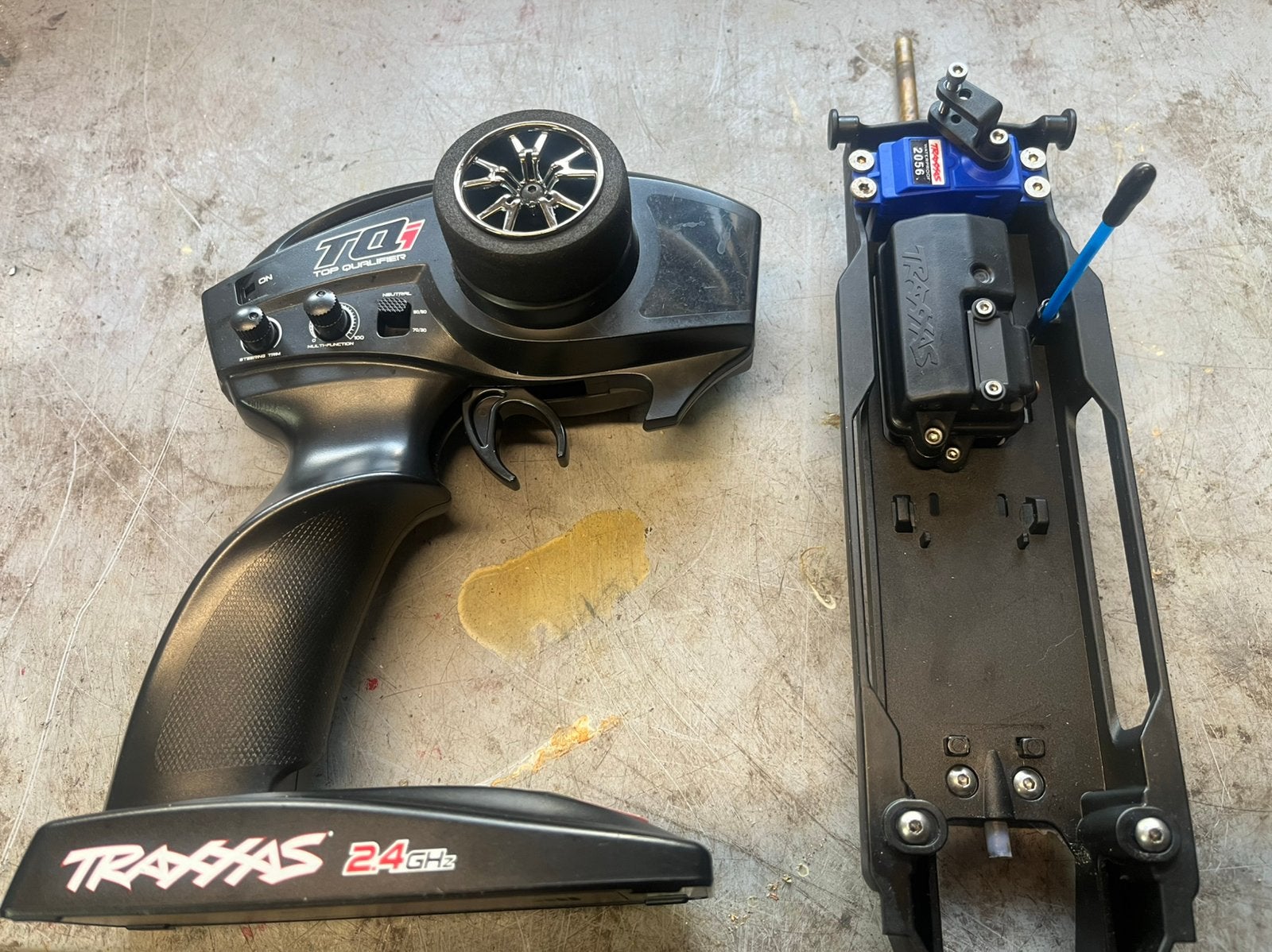 Traxxas spartan TQI zender en ontvanger en stuur servo., Ophalen of Verzenden, Gebruikt