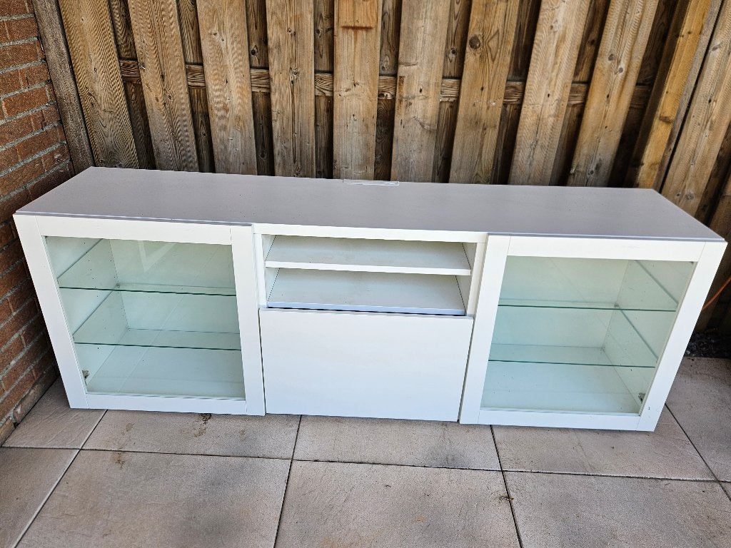 TV Meubel Wit (IKEA), Ophalen, Gebruikt, Klassiek, 150 tot 200 cm