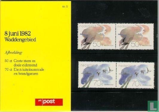 Postzegelmapje 5 Waddengebied 1982 NL, Postzegels en Munten, Postzegels | Eerstedagenveloppen, Ophalen of Verzenden