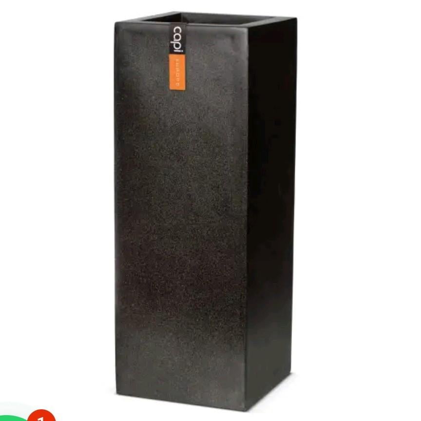 Capi Europe Terrazzo Rechthoekig Zwart 2x.  45x45x100, Tuin en Terras, Bloembakken en Plantenbakken, Ophalen, Overige materialen