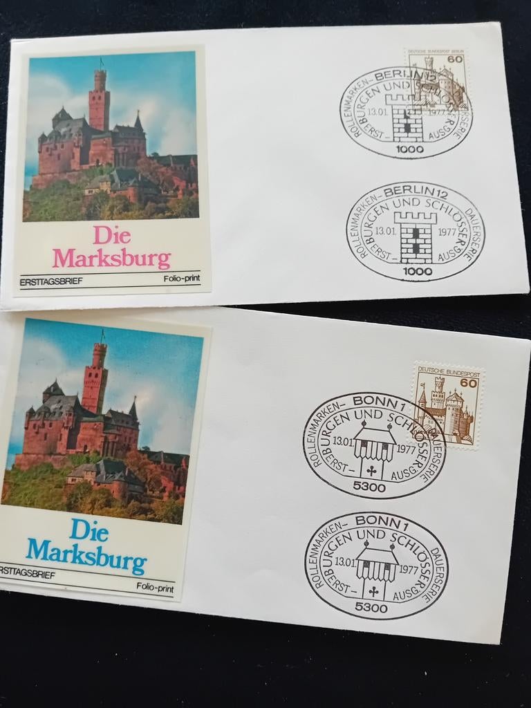 4 Duitse enveloppen  met Burge, Ophalen of Verzenden, Envelop