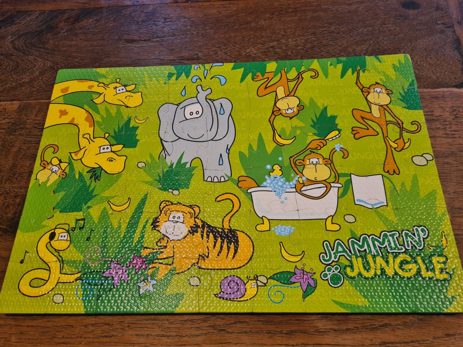 Jammin' Jungle Foam Puzzel - Duurzaam en Uitdagend, Ophalen, 10 tot 50 stukjes, Gebruikt, 6 jaar of ouder