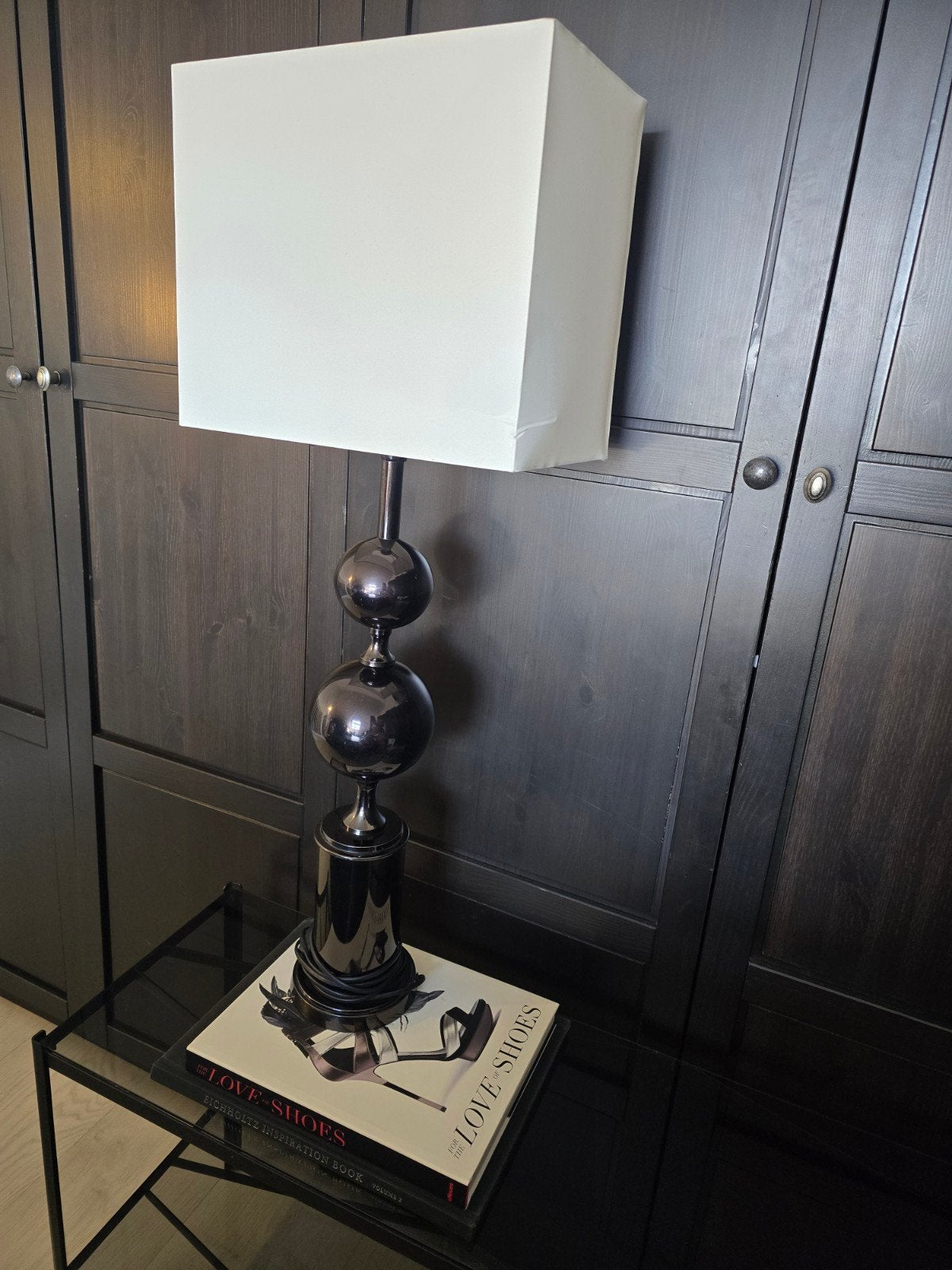 Van Roon Lampenvoet Zwart Hoogglans met Bollen, Overige merken, Gebruikt, Zwart, Modern