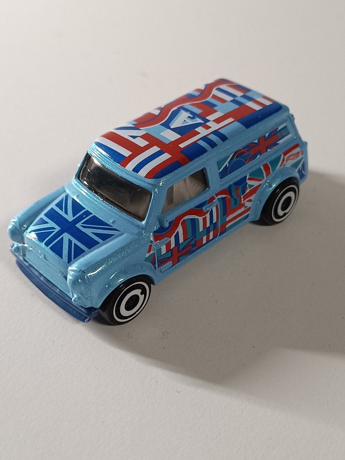 Hot Wheels Mini Cooper Union Jack Lichtblauw, Ophalen of Verzenden, Zo goed als nieuw, Auto