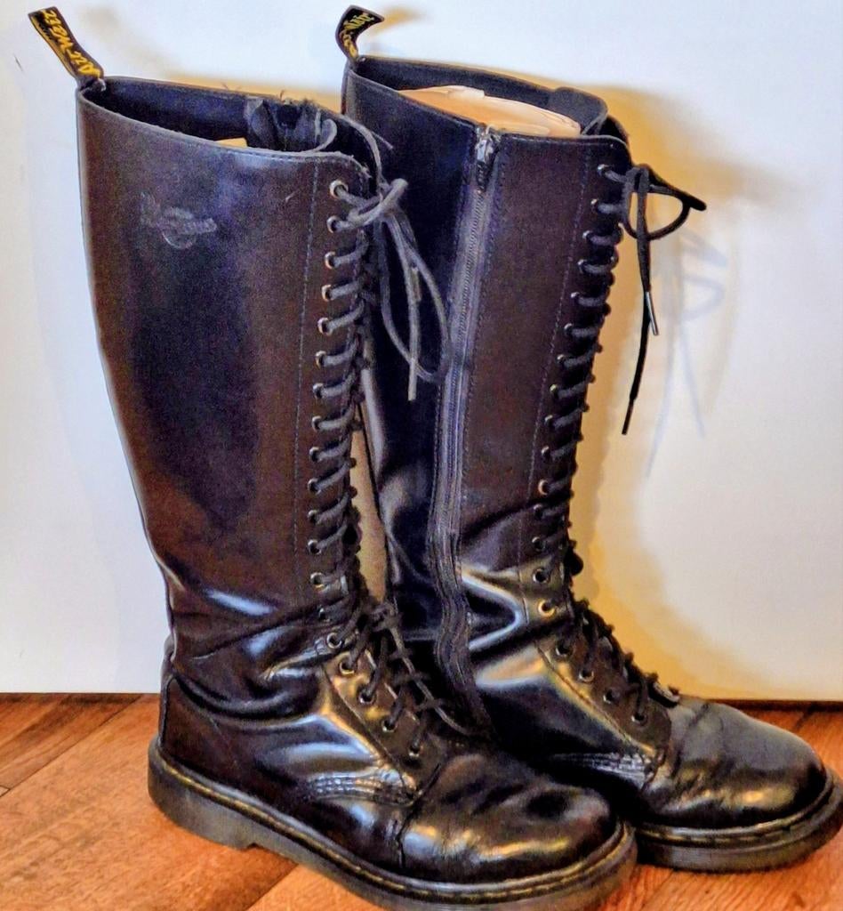 Dr. Martens dames leren veterlaarzen, maat 38, Hoge laarzen, Zwart, Ophalen of Verzenden, Dr. Martens