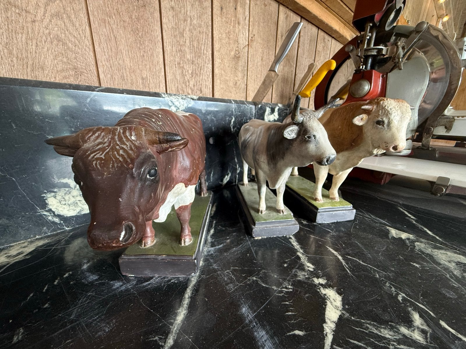 Set van 3 vintage koeienbeelden uit de jaren '60, Antiek en Kunst, Ophalen