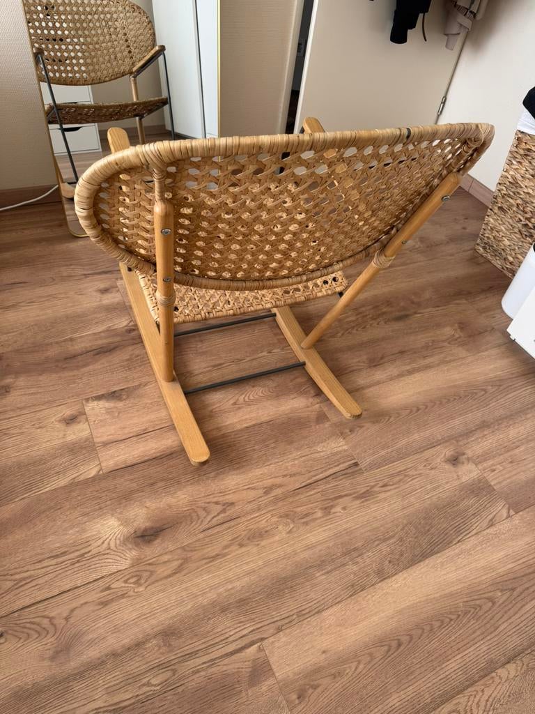 Rotan schommelstoel – naturel – boho fauteuil, Huis en Inrichting, Stoelen, Gebruikt, Ophalen of Verzenden, Eén, Boho Scandinavisch