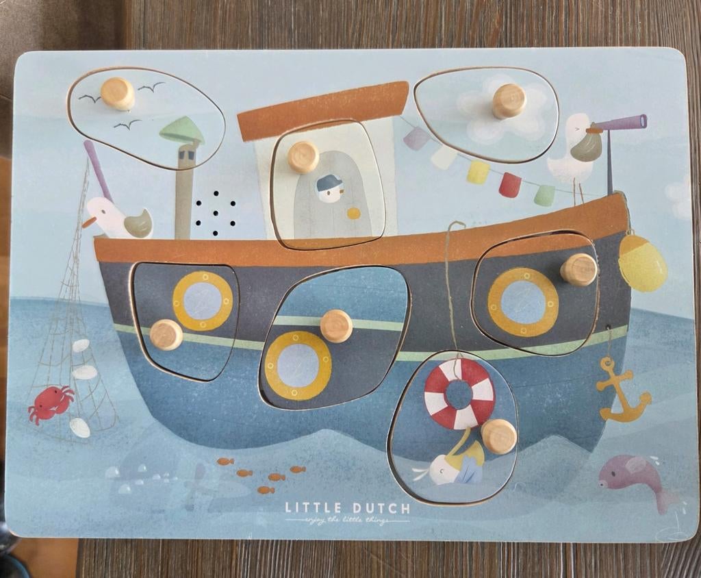 Little Dutch Houten Puzzel Schip, Ophalen of Verzenden, Gebruikt, Overige typen