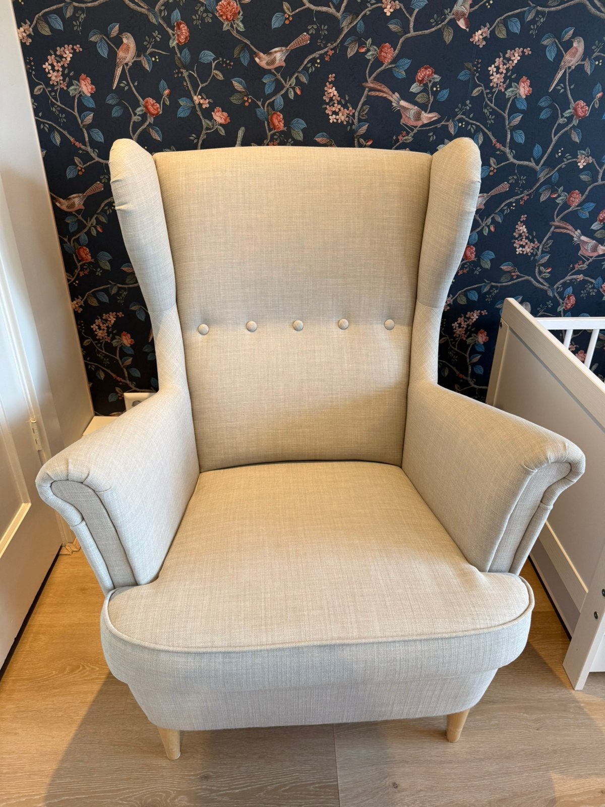 Ikea Strandmon Oorfauteuil beige, Ophalen, Zo goed als nieuw, 75 tot 100 cm, 75 tot 100 cm