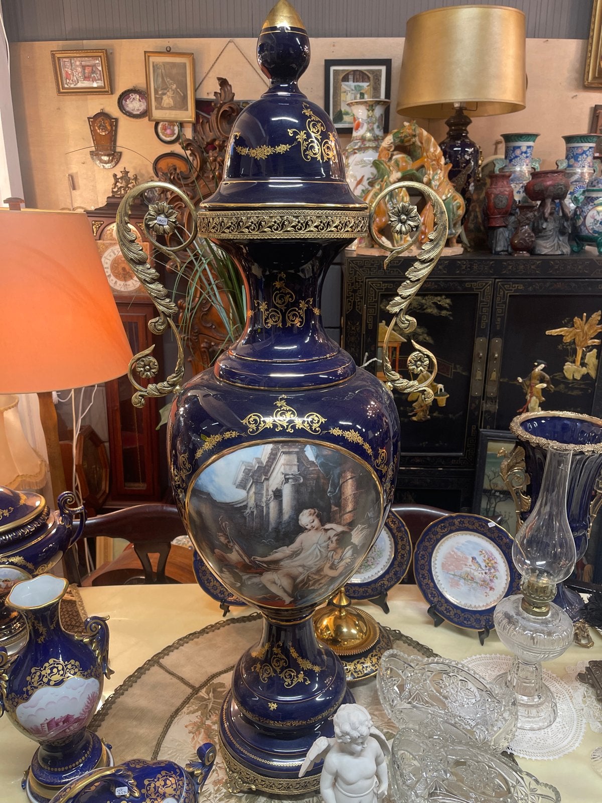 Antieke Franse Sèvres-stijl Vaas, Ophalen of Verzenden