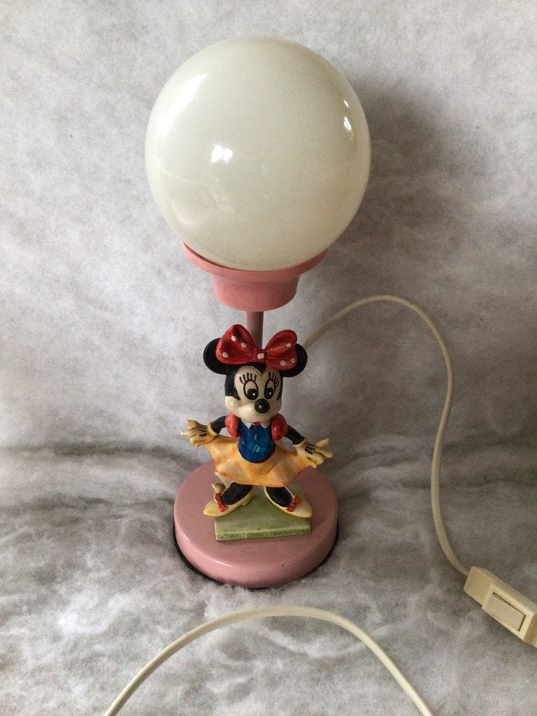 Vintage lamp Minnie Mouse. Jaren 80. Walt Disney Productions, Ophalen of Verzenden, Overige figuren, Beeldje of Figuurtje