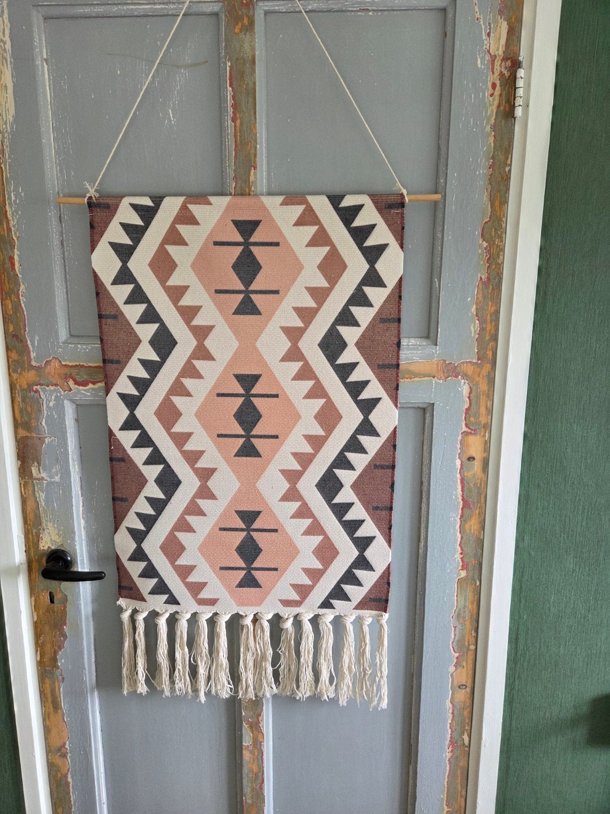 Mooi wandkleed met geometrisch patroon, als nieuw, Ophalen, Boho, Meerkleurig, Zo goed als nieuw