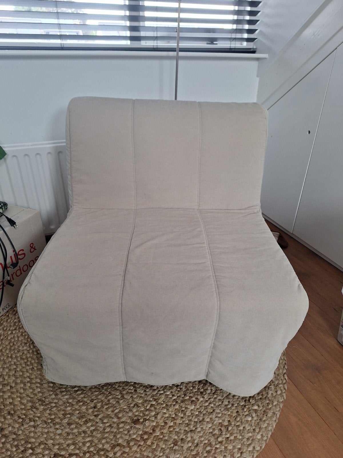 IKEA Lycksele Lövås slaapbank - Beige, Ophalen, Gebruikt, Eenpersoons, Beige